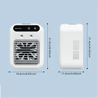 Mini souffleur d'air froid, humidificateur et refroidisseur de bureau, petit ventilateur froid sans pales, avec batterie lithium rechargeable de 1800 mAh, fonction de pulvérisation. 2