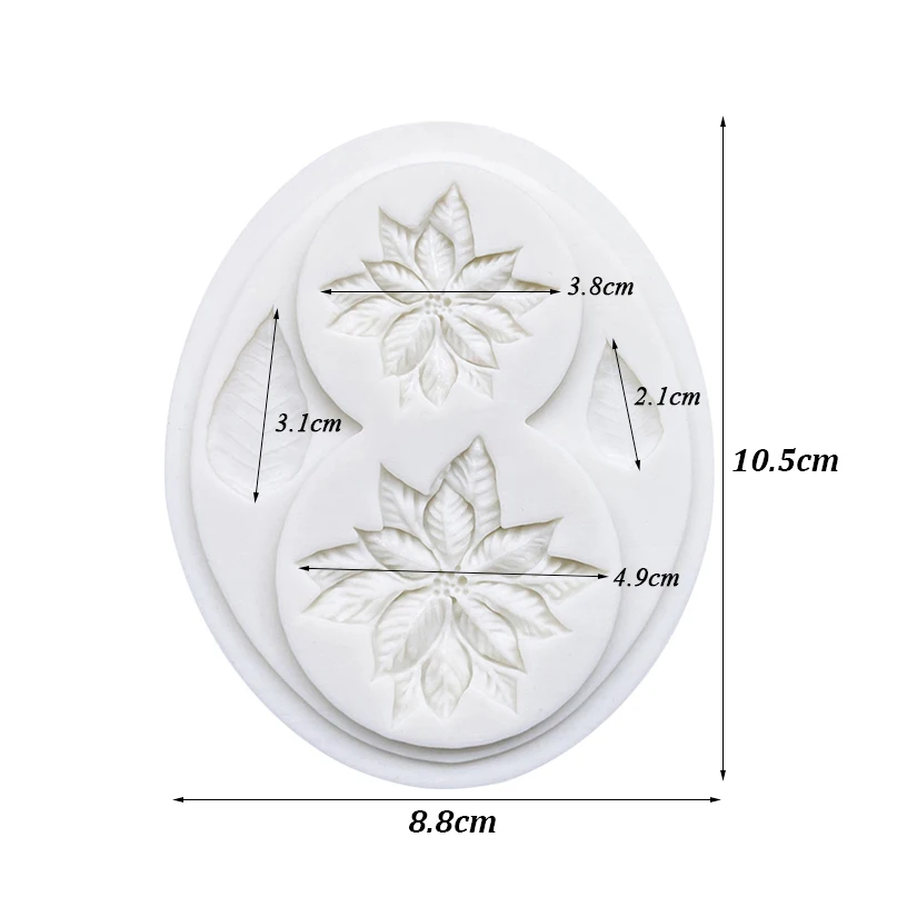 Poinsettia Christmas Flower Silicone Cake Baking Mold Sugarcraft Chocolate Cupcake Resin Tools Fondant Cake Decorating Tools