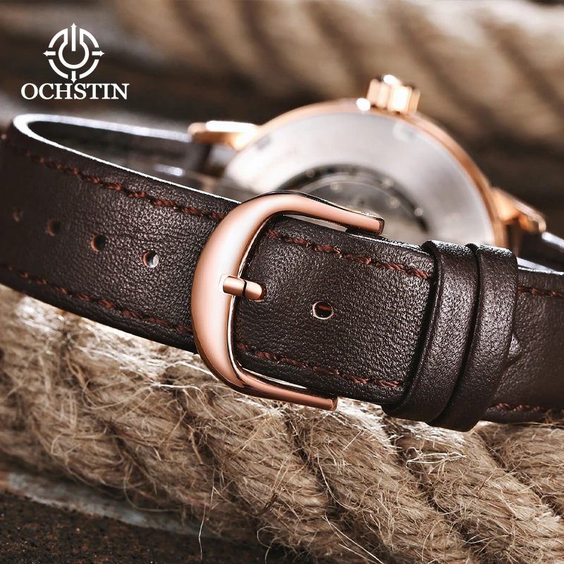 OCHSTIN Man Automatic Mechanical Movement Watches Top Brand Master Series Men‘s Leather Strap Watch Male Luxury Classic Clock