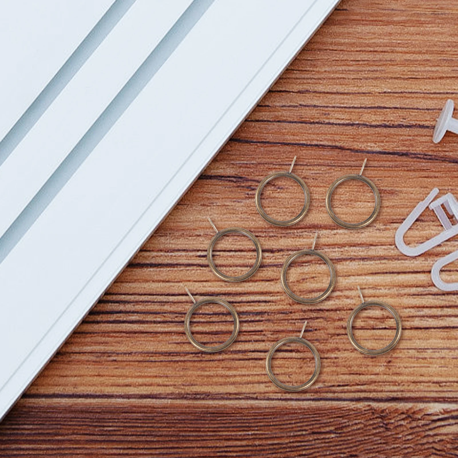 

20 Pcs Curtain Hook Accessories Hanging Rings with Hooks Shower Eyelet Rod For Curtains