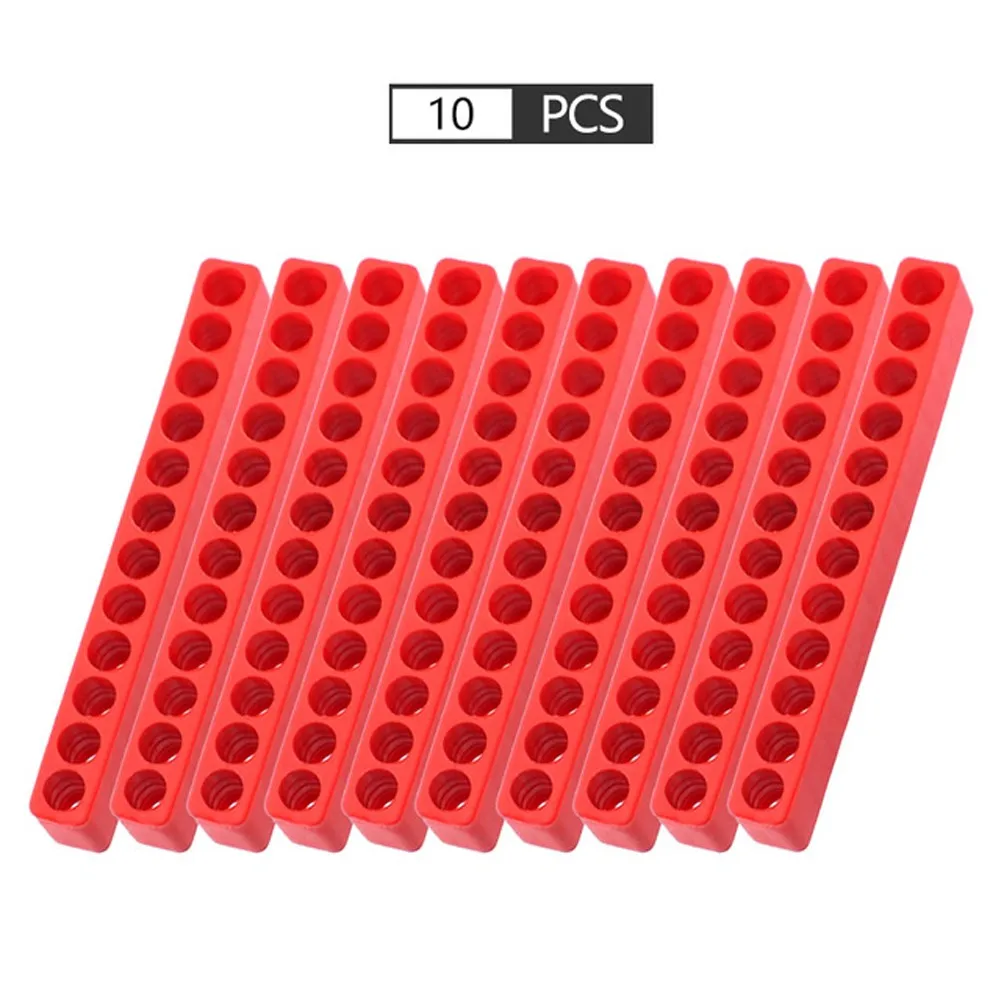 10Pcs 1/4Inch Hex Shank Schroevendraaier Bit Houder Plastic Opslag Boor Stand Power Tool Accessoires Voor draagbare Organisatoren