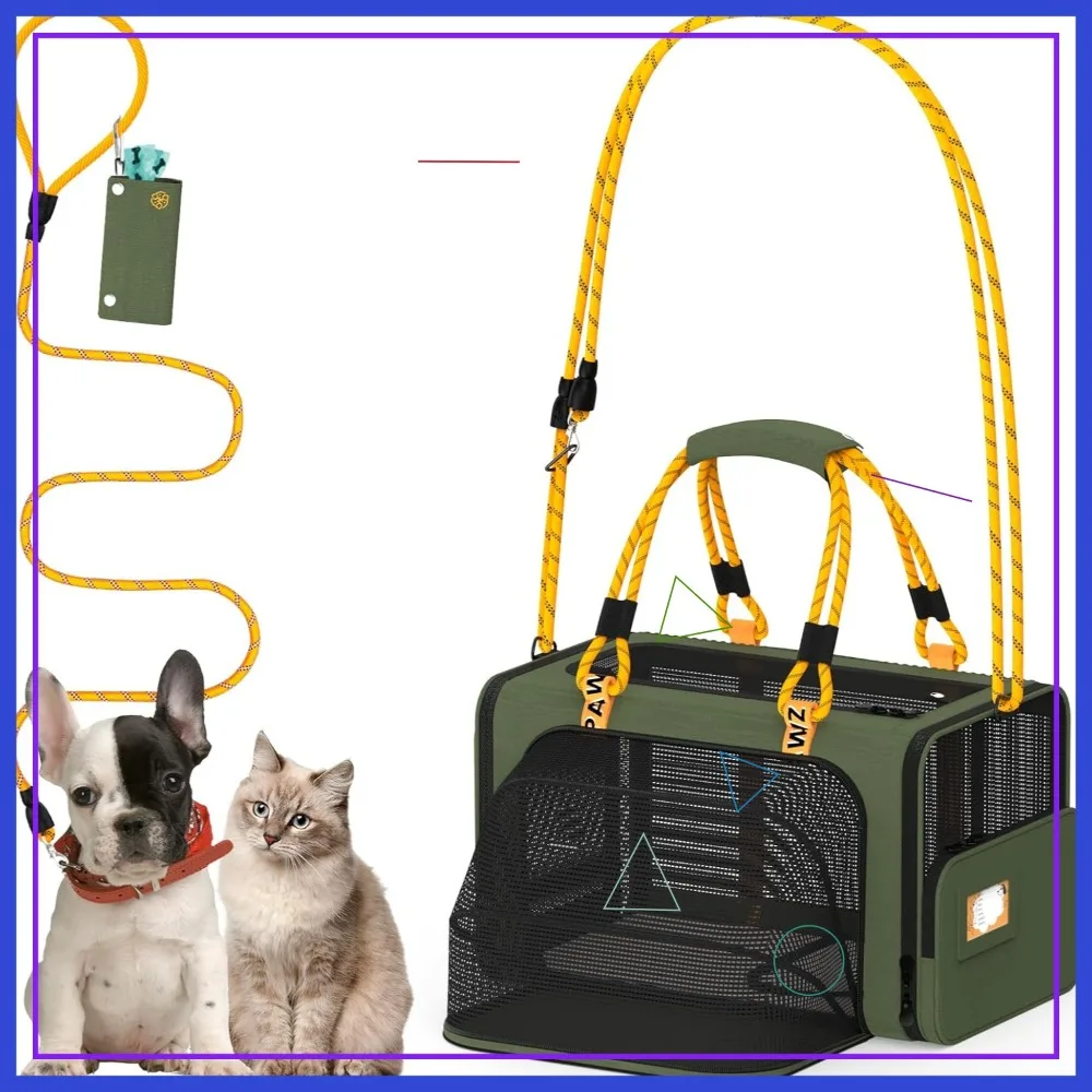 

Expandable Pet Carrier Airline Approved 18"x11"x11" Soft-Sided Top-Load Cat & Small Dog Travel Bag for 2 Cats Up to 15lbs