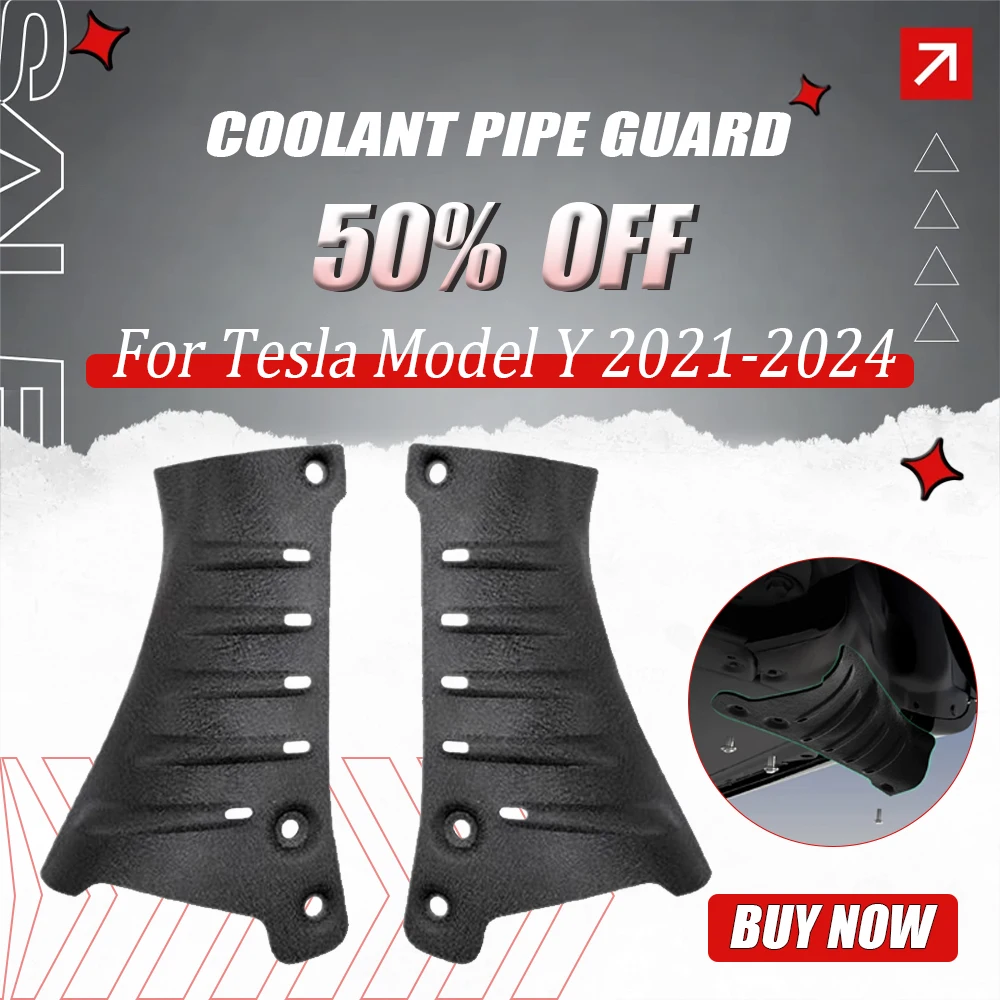 

Coolant Pipe Guard Aluminum Alloy Shield for Battery for Tesla Model Y 2021-2024 Under The Chassis Installation Without Drilling