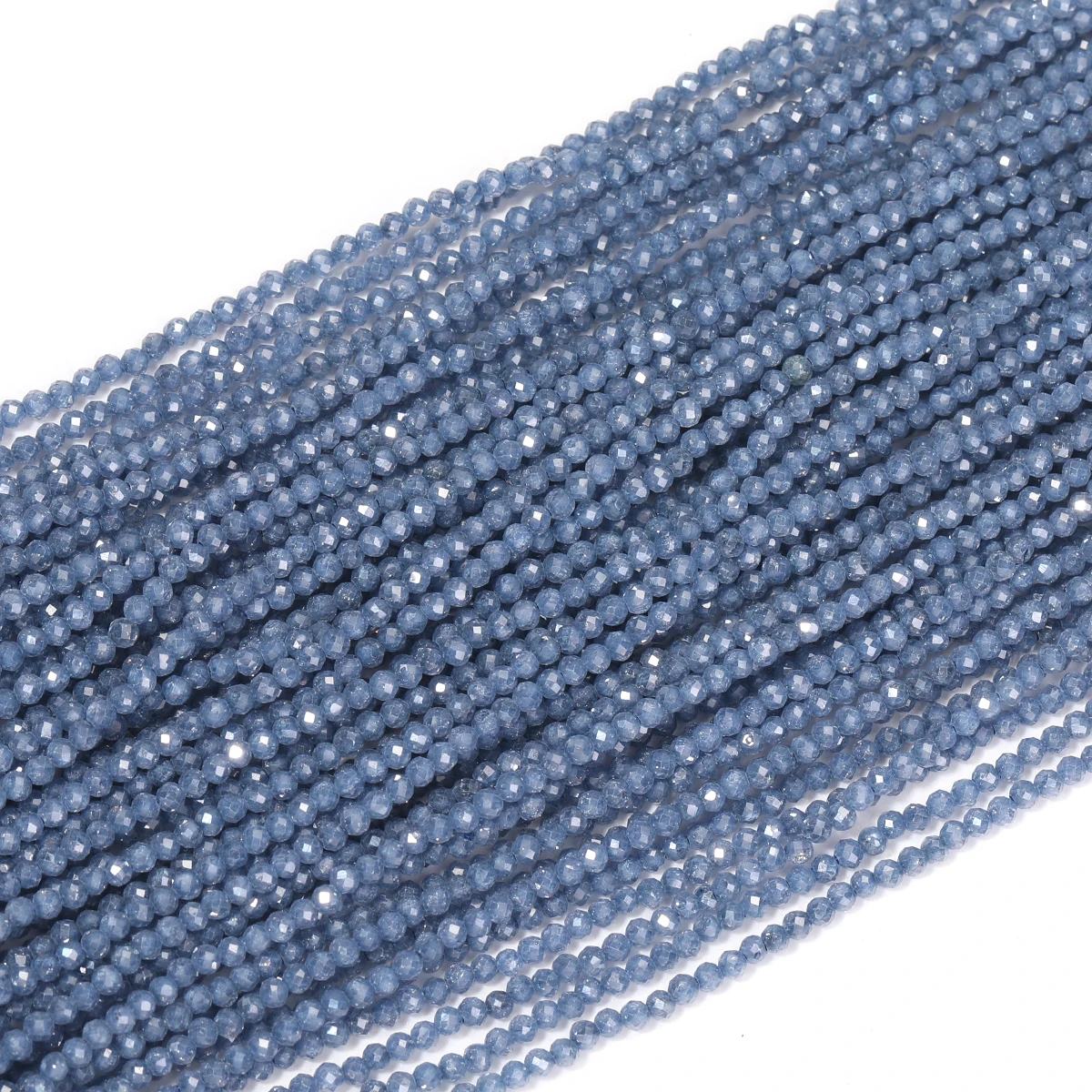 Tanzanite Blue 2mm Natural Zircon Stone Shining Gemstone Faceted Rondelle Zircon Beads for Bracelet Diy Accessories 1 Strip