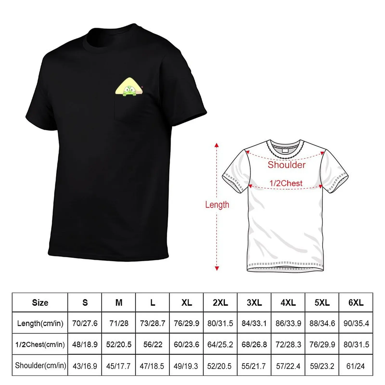 Happy Peridot fake pocket T-Shirt cotton t shirts high quality man t shirt cotton T-Shirt