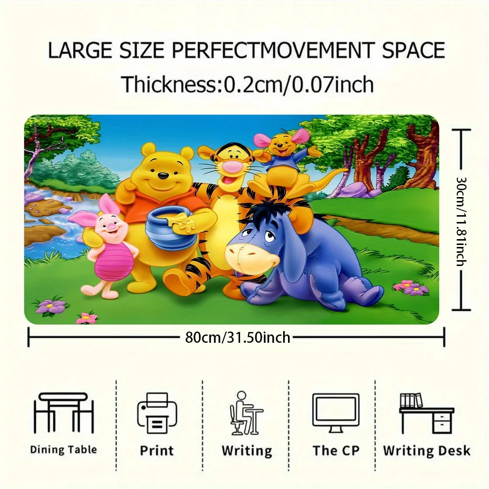 قطعة واحدة من لوحة ماوس كرنفال الصيف Winnie the Pooh & Friends - تصميم كرتوني نابض بالحياة مع Winnie، Piglet، Tigger، Eeyore & Rabbit -