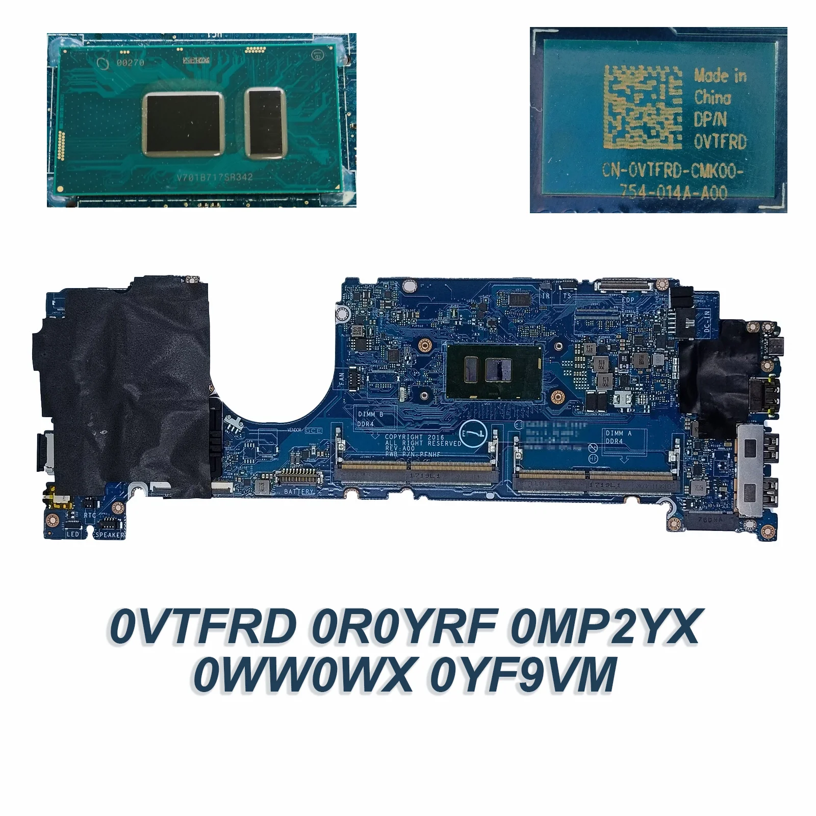 

0VTFRD 0R0YRF 0MP2YX 0WW0WX 0YF9VM для материнской платы ноутбука Latitude 7480 LA-E132P i5-7200U/i5-7300U/i5-6300U