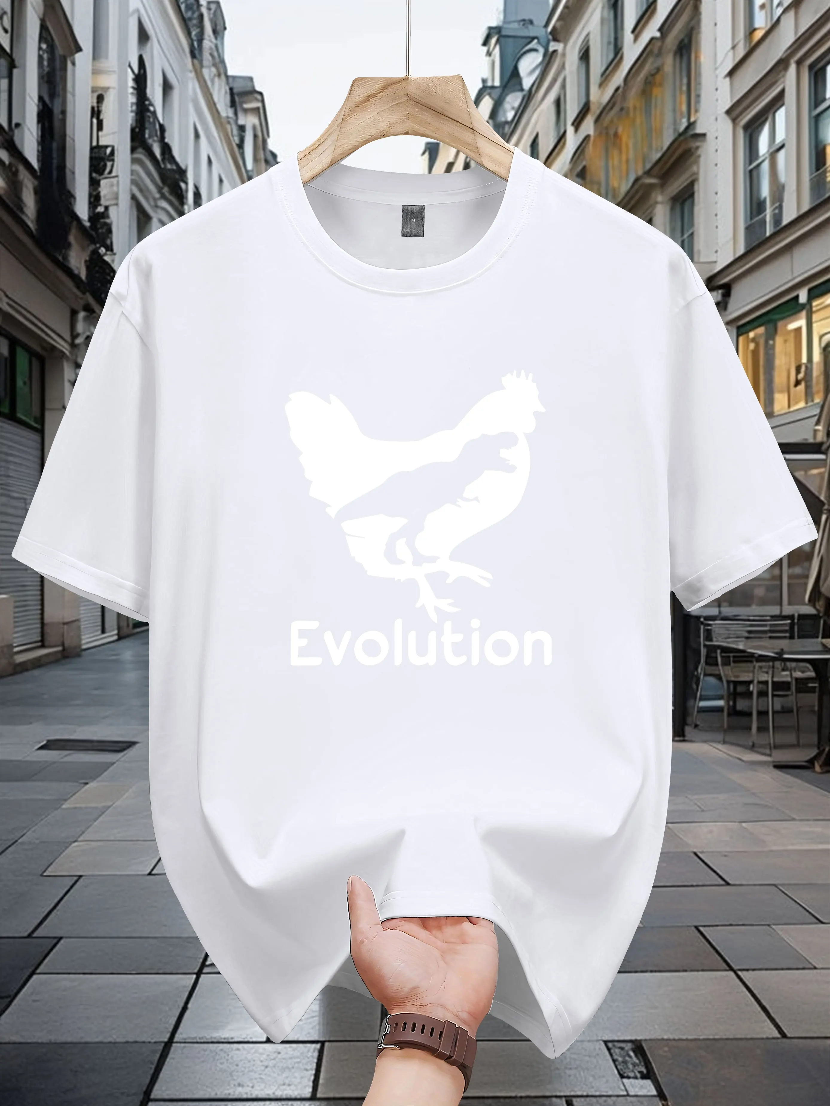 200 grams 100% pure cotton printed short-sleeved T-shirt - fashionable and casual summer wear