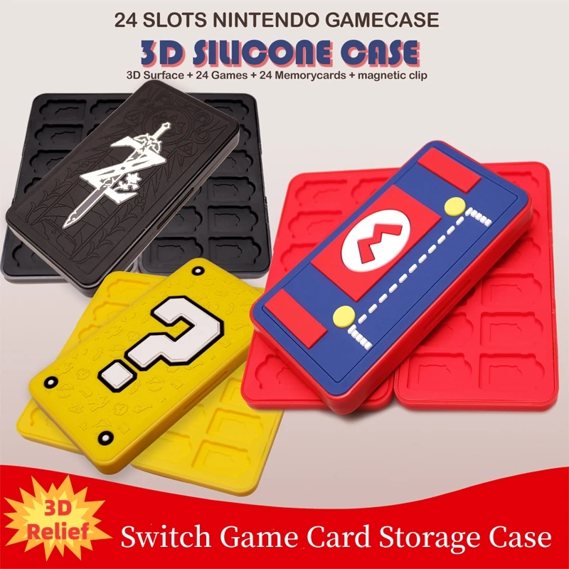 3D Pattern 24 in 1 Game Card Case For Switch Lite OLED Game Cartridge Storage Box For NS Gaming Accessories