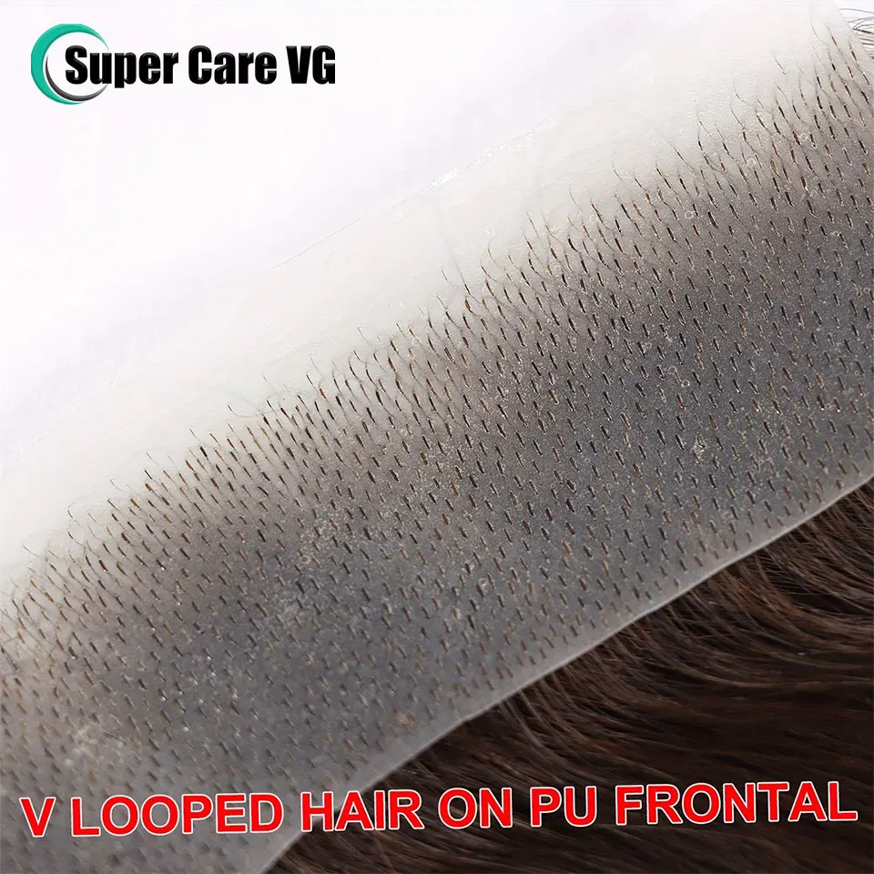 16x2cm Human Hair Toupee Men Forehead Hairpiece Patch Hairline Invisible Seamless Ultra Thin Skin PU Men\'s Capillary Prosthesis