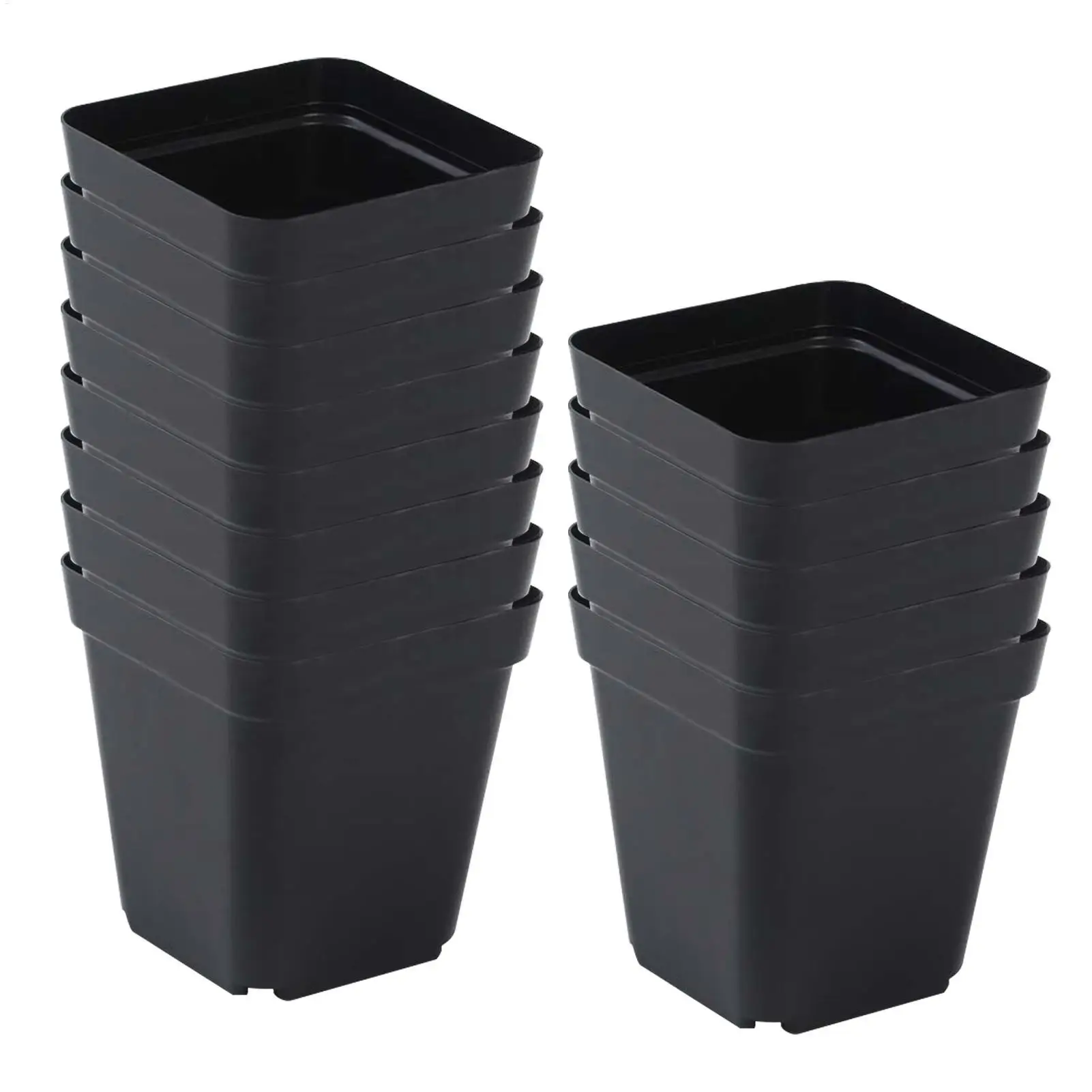 Juego de 50 Macetas para Plántulas, Macetas Cuadradas Negras para Cultivo de Semillas, Macetas de Vivero, Kit de Jardinería para Frutas y Plántulas