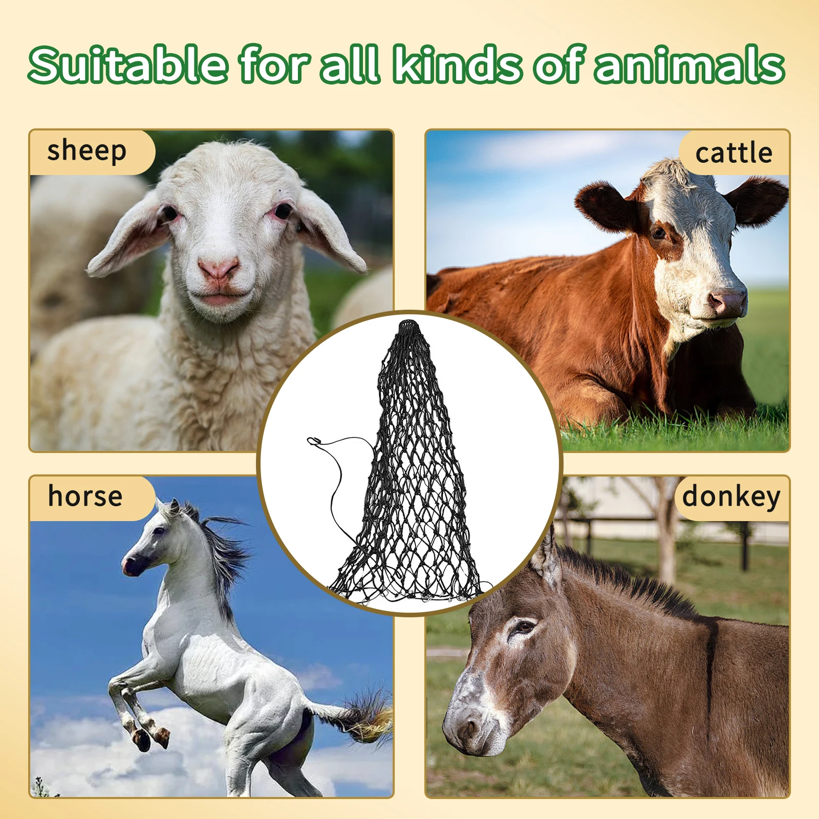 1 قطعة شبكة القش للخيول تغذية بطيئة القش حقيبة للخيول الماعز الأغنام معلقة القش المغذية حقيبة للخيول كشك مستقر Paddock تغذية