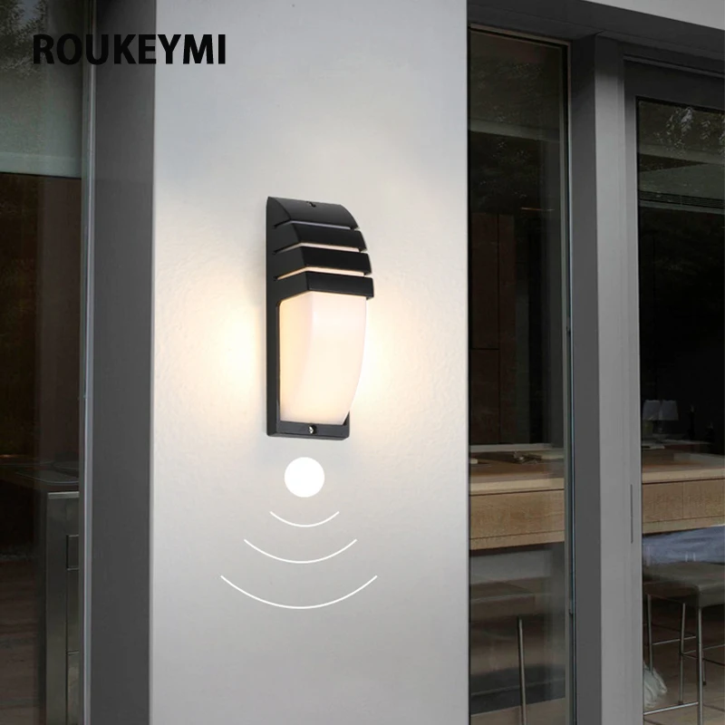 ROUKEYMI Exterior Waterproof Led Light Hotel Villa Sconcs Fixture Porch Garden Bright Vintage Patio Indoor Aluminum Acrylic Lamp