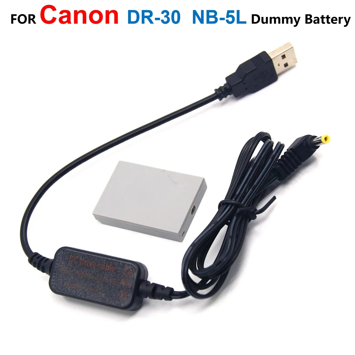 

DR-30 DC Coupler NB-5L Dummy Battery + 4.2V USB Power Cable For Canon Powershot S100 SD970 SD990 SX200 SX210 850 860 IS SX230HS