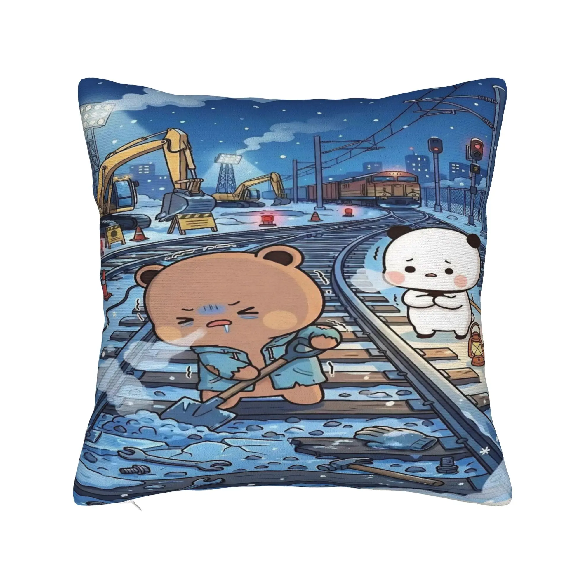 Panda Bear Bubu Dudu Pillow Case  Soft Pillow Cover Morden Pillowcases For Living Room Sofa