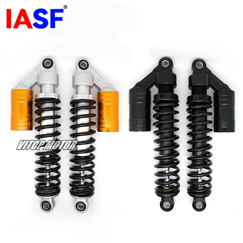 

IASF Universal 325mm Eye Dia 10mm 12mm Motorcycle Air Shock Absorber Rear Suspension Motor Scooter ATV Quad Dirt Bike Gold Black