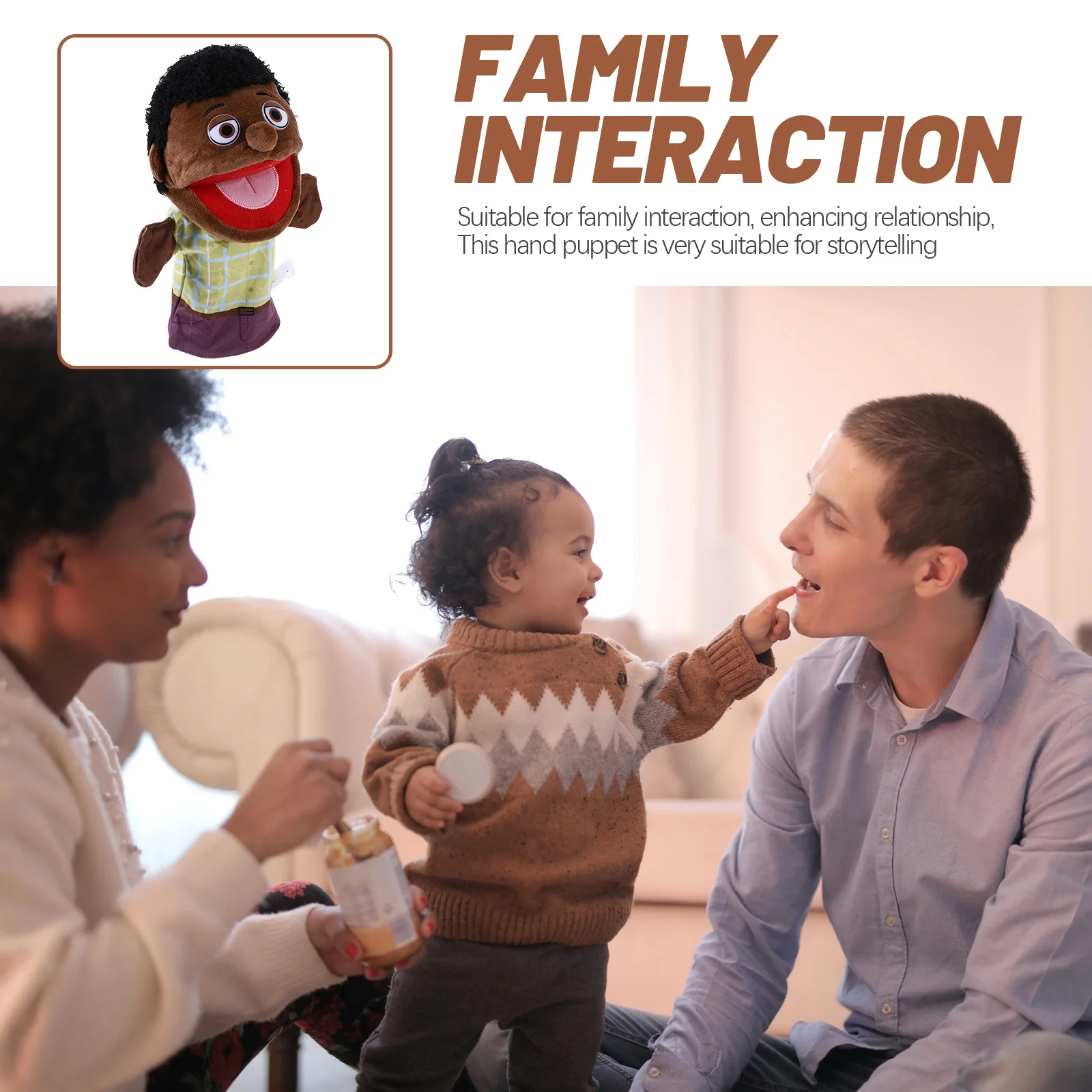 Marioneta de mano familiar, marioneta de mano interactiva suave para contar historias, para juegos imaginativos, desarrollo de habilidades de comunicación