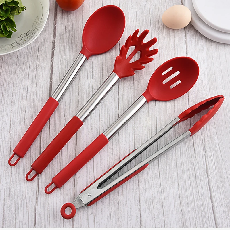 6-11Pcs/Set Silicone Stainless Steel Kitchen Utensils Set For Kitchen Cooking Tools Non-stick Cookware Kit Kitchen Accessories