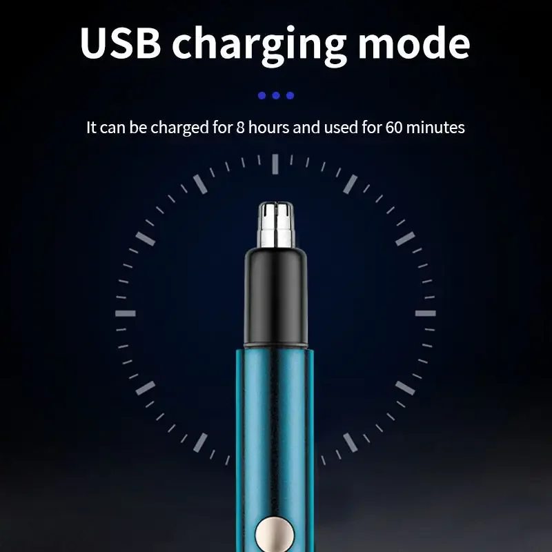 Recortador de pelo de nariz eléctrico para hombre, eliminador de nariz y orejas, herramientas de afeitado eléctricas lavables automáticas, recargable por USB
