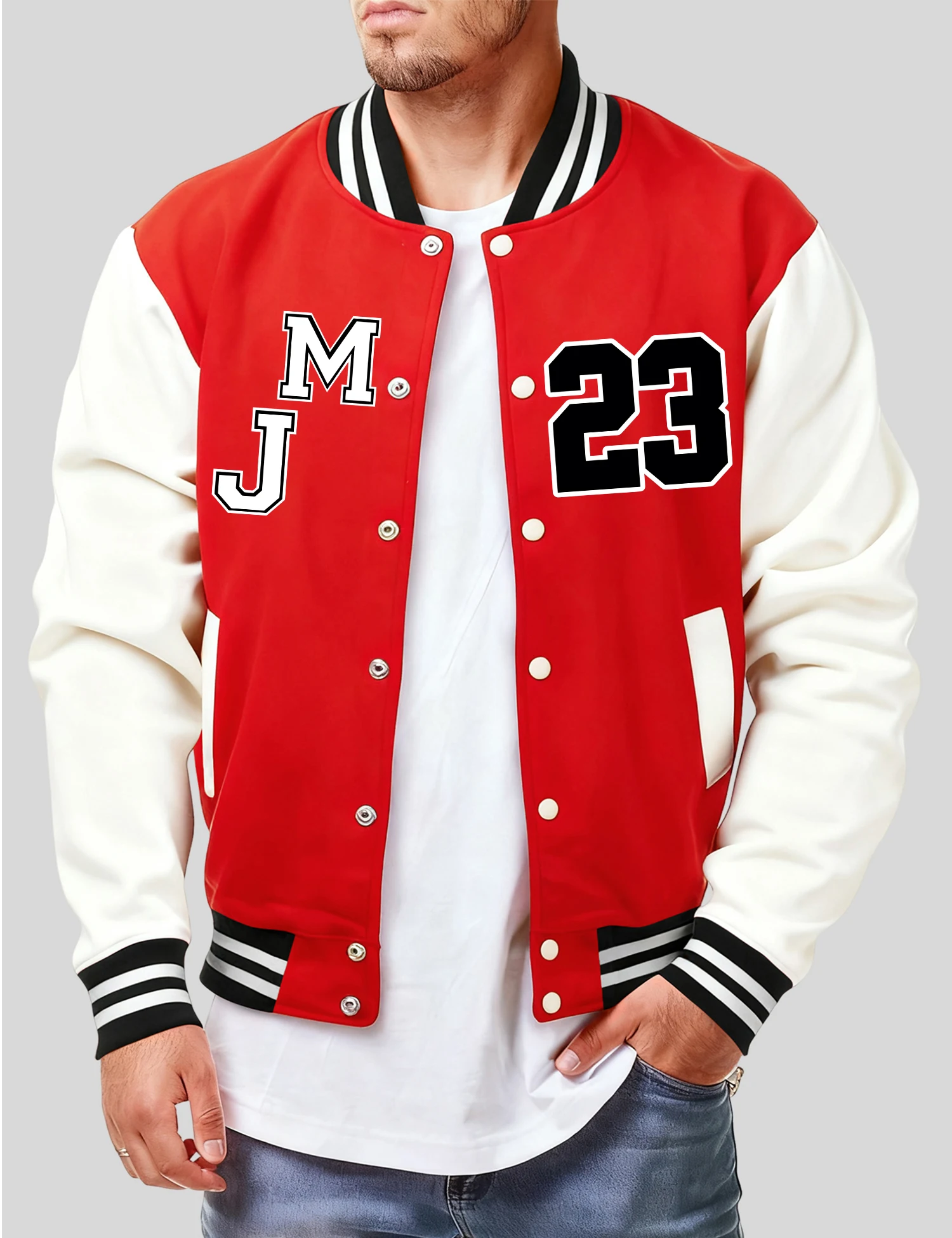 

Куртки с принтом номер 23, и буквы M J, мужские осенние флисовые уличные куртки на пуговицах, бейсбольный трикотаж унисекс, повседневный топ в стиле хип-хоп