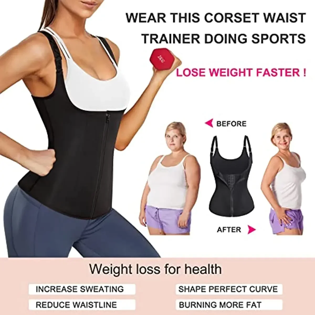 Plus Size Waist Trainer Corset Body Shaper Vest Slimming Belt Corset Women Shapewear Tummy Postpartum Belly Sheath Corrective