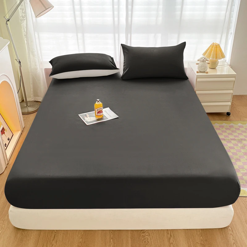 طقم مفارش مفروشات من المايكروفايبر للبنات ، جيب عميق ، ملاءة سرير بتركيب بناتي وردي ، أحادي اللون ، كوسيتان ، غرفة نوم ، 3 #3