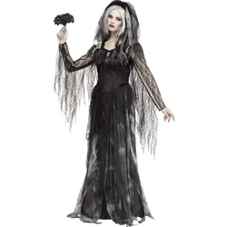 Medieval Day Of The Dead Gothic Witch Women Scary Zombie Vampire Halloween Costume Horror Spooky Ghost Bride Sexy Dress
