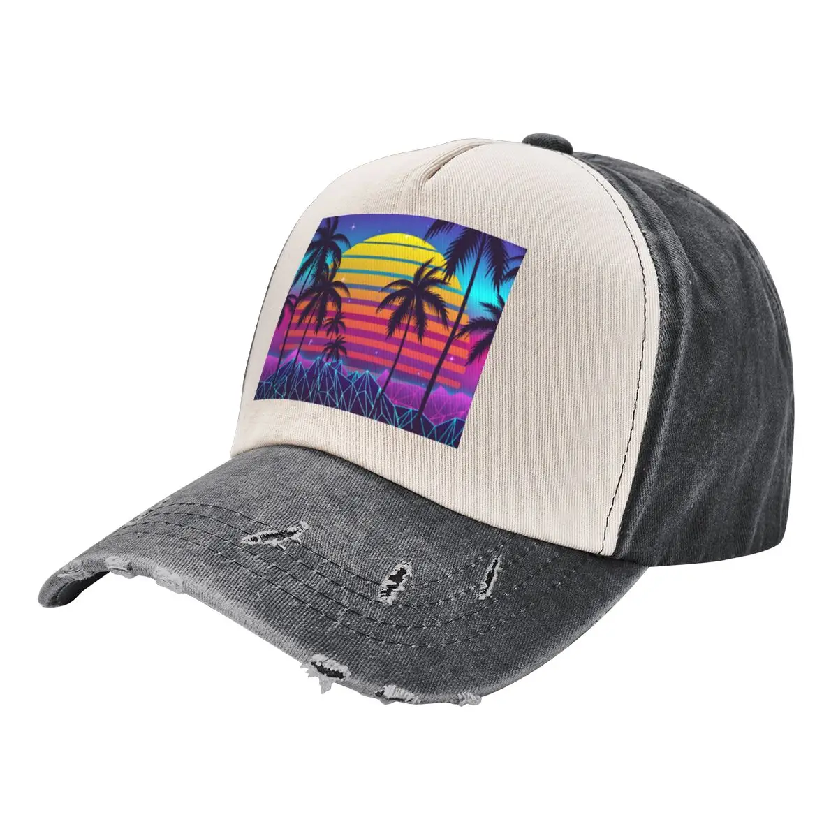 Radiant Sunset Synthwave Baseball Cap Ball Cap Bobble Hat Cosplay Golf Hat Man Golf Men Women's