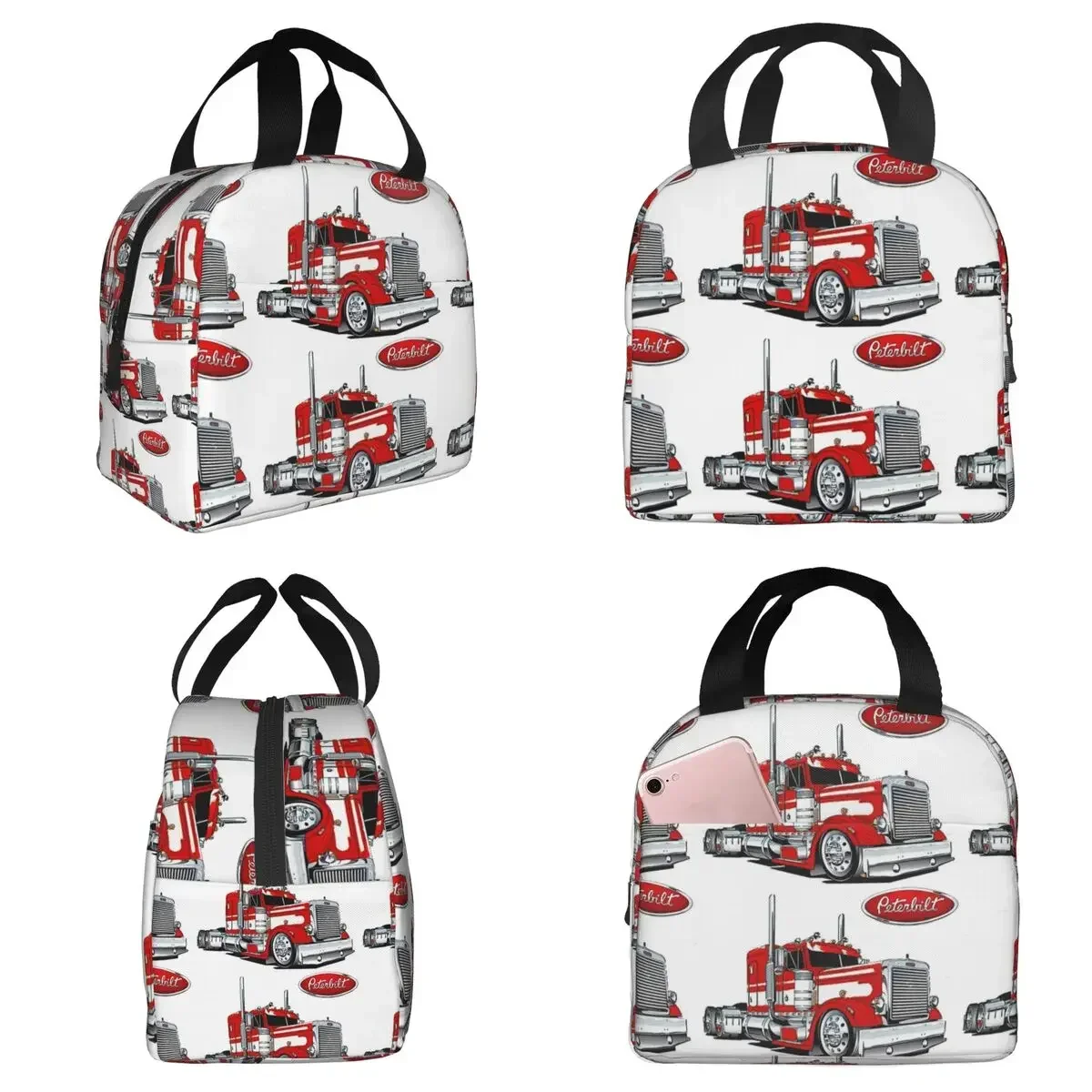 Peterbilt Truck Insulated Lunch Bag for Kids School Cooler Thermal Food Box Tote Portable Lunch Boxes Container