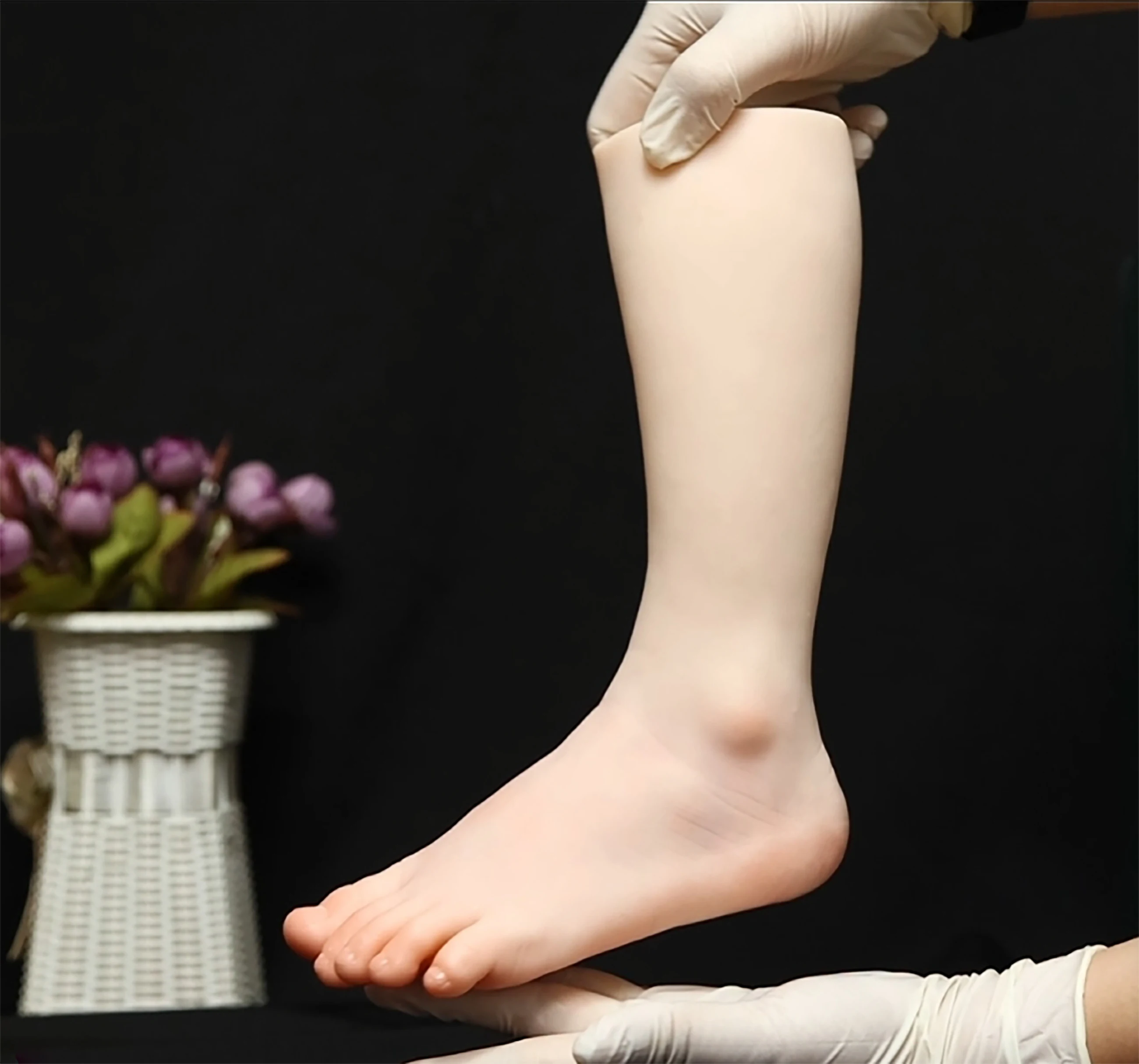 Child Silicone Foot Model Kids Long Leg DZW27 Fake Nail Plastic Mannequin Sketch Medicine Manicure Practice Shoes Display Props