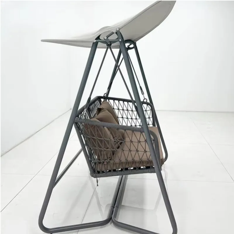 Outdoor swing chair, waterproof and sunscreen, courtyard shading, Nordic outdoor indoor balcony rocking chair