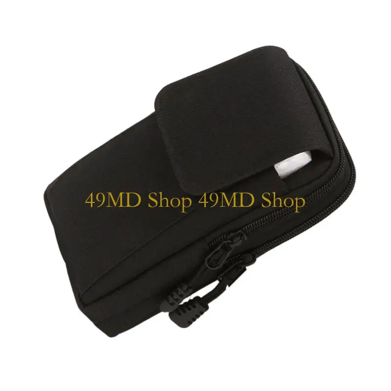 49MD Men's Waist Phone With Secure Belt Strap Practical Oxford Cloth Multi Compartment For Cycling Business Casual