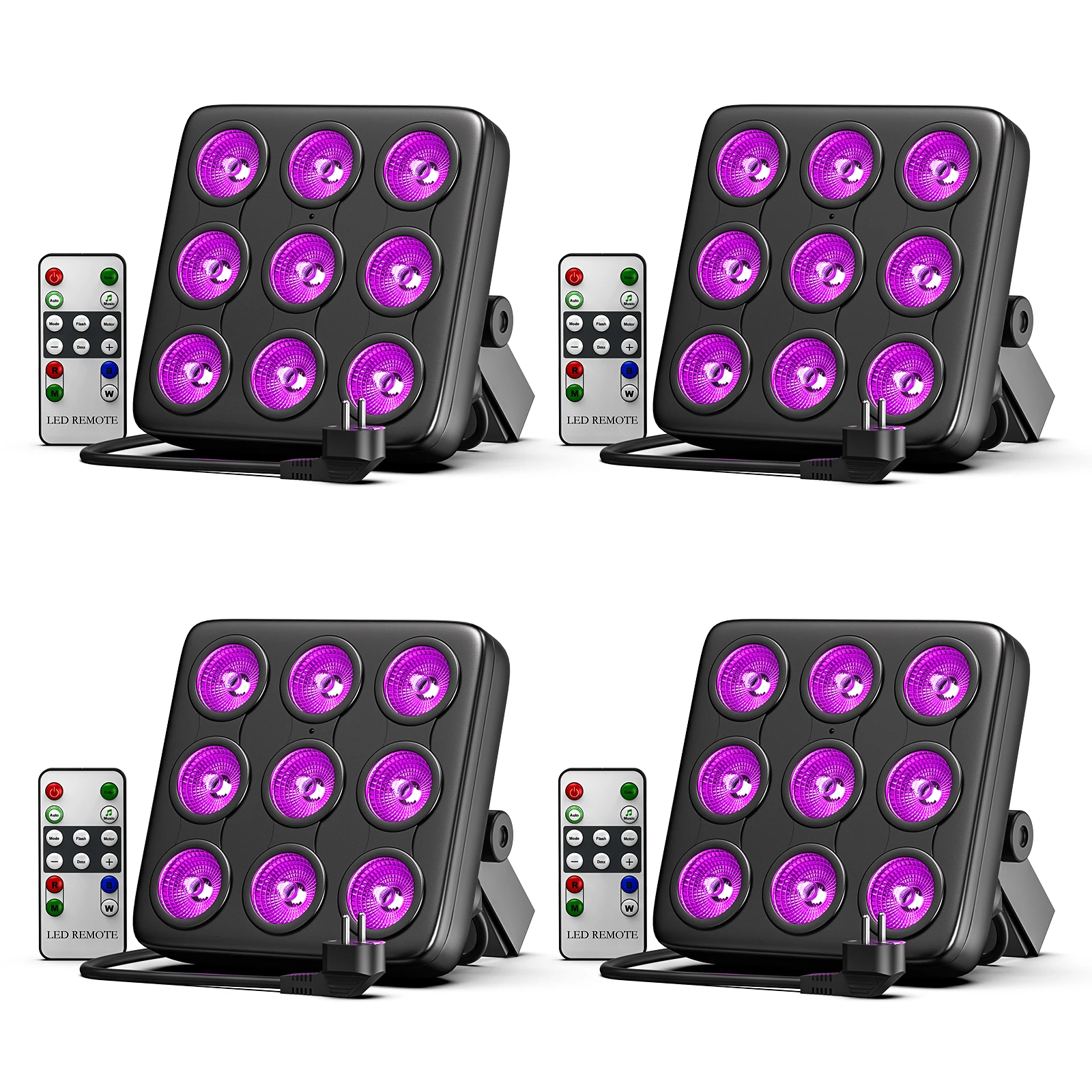 Yiflamefly 4 Pcs Par Lights 30W Par Uplights RGBW Color Mixed Beam Lighting DMX512 Control Strobe For Nightclub DJ Wedding Party