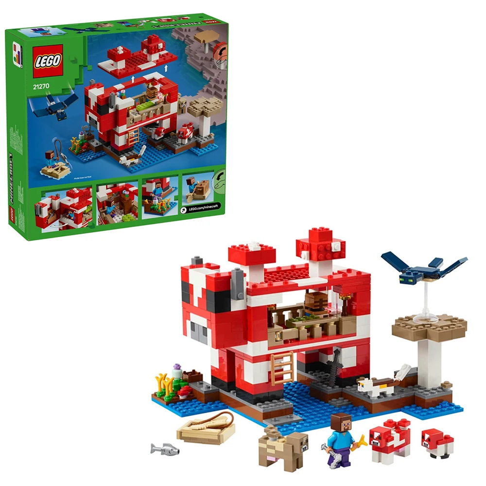 

Lego Building Blocks Set MC My Mini World Game Series Building Blocks Moo Mushroom House Children's Toy Assembly Gift