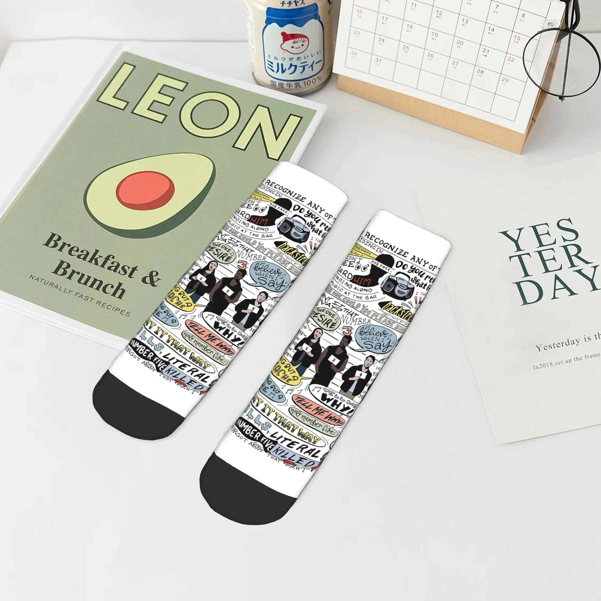 أريد ذلك على ذلك الطريقة B99 (ملونة) جوارب Harajuku جوارب ماصة للعرق جميع المواسم إكسسوارات الجوارب للرجال والنساء