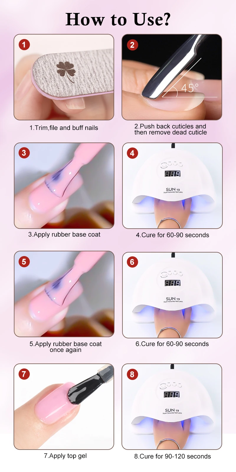 7,5ml Venalisa HEMA-freier TPO-freier Rubber Base Jelly Pink Soak-Off UV LED Gel Nagellack Semi-Permanent Nagel-Maniküre-Lack – Detail 13