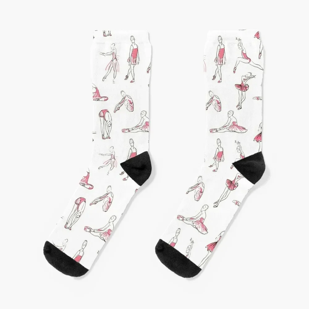 ballerina standing in a pose seamless pattern Socks shoes Thermal man winter aesthetic funny gift Socks Woman Men's