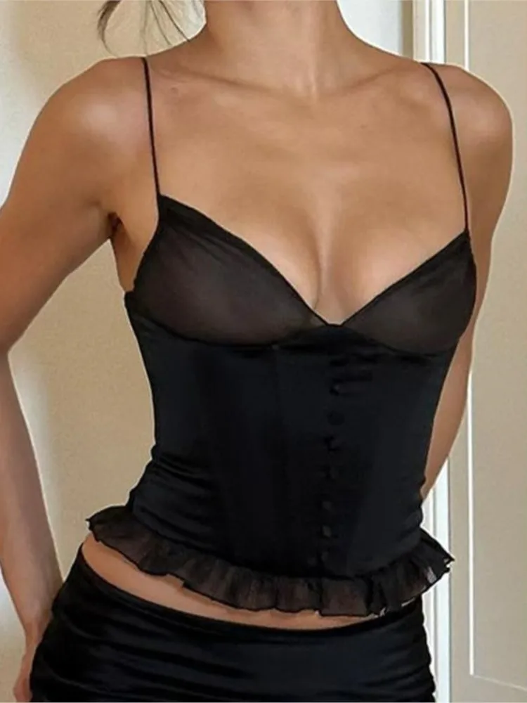 

Women's Clothing Sexy Backless Sling Vest Sleeveless Top Solid Color Temperament Fashion All-match Bodycon simple Style Trendy