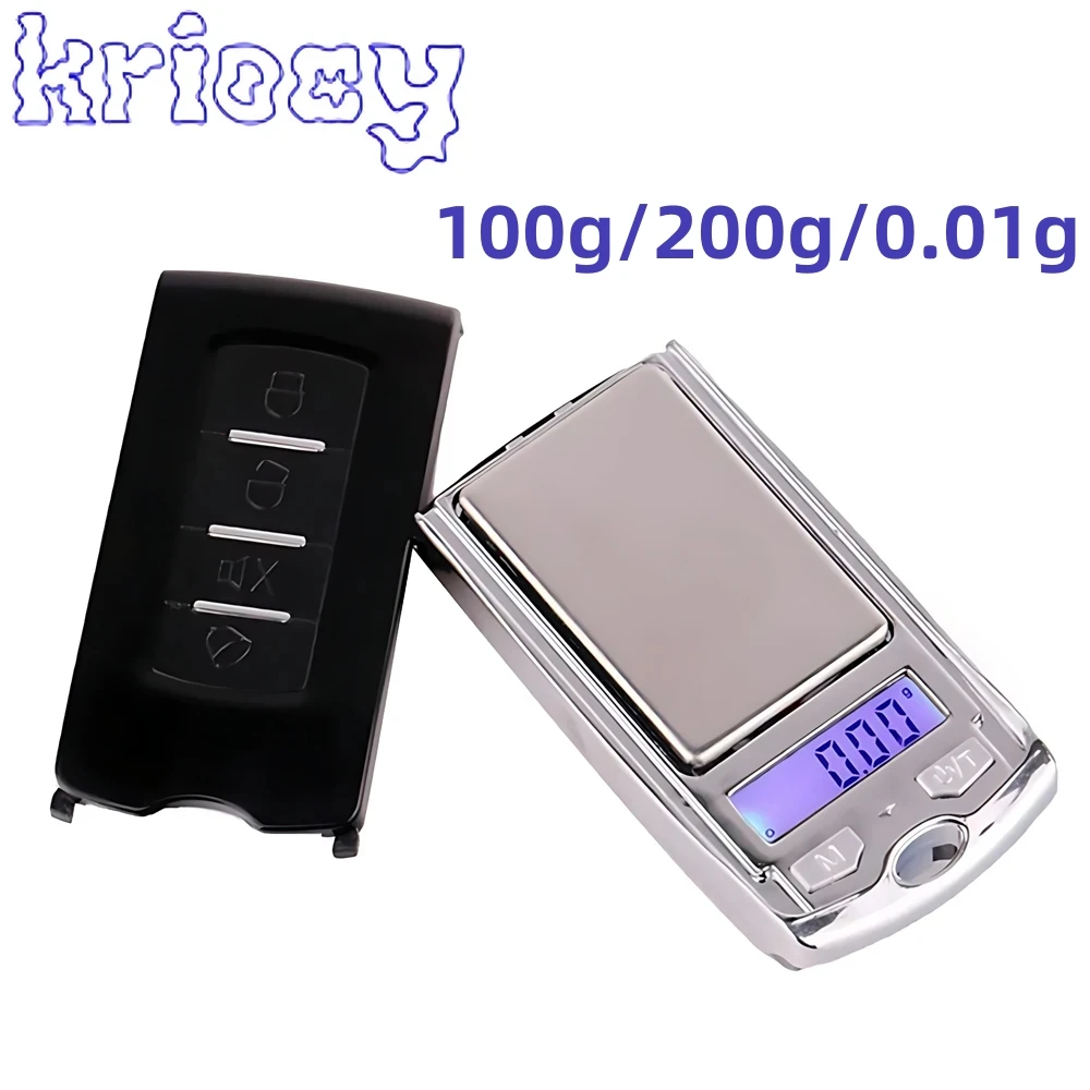 100g/200g 0.01g for Gold Sterling Jewelry Gram Balance Weight Electronic Scales Car Key Appearance Scale Digital Pocket Scales