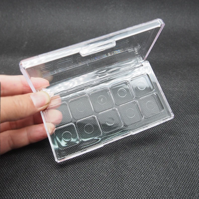 50Pcs 10 Grids Empty Eyeshadow Dish DIY Eyeshadow Palette Eye Makeup Storage Box For Women Girls Beginners Cosmetic Container