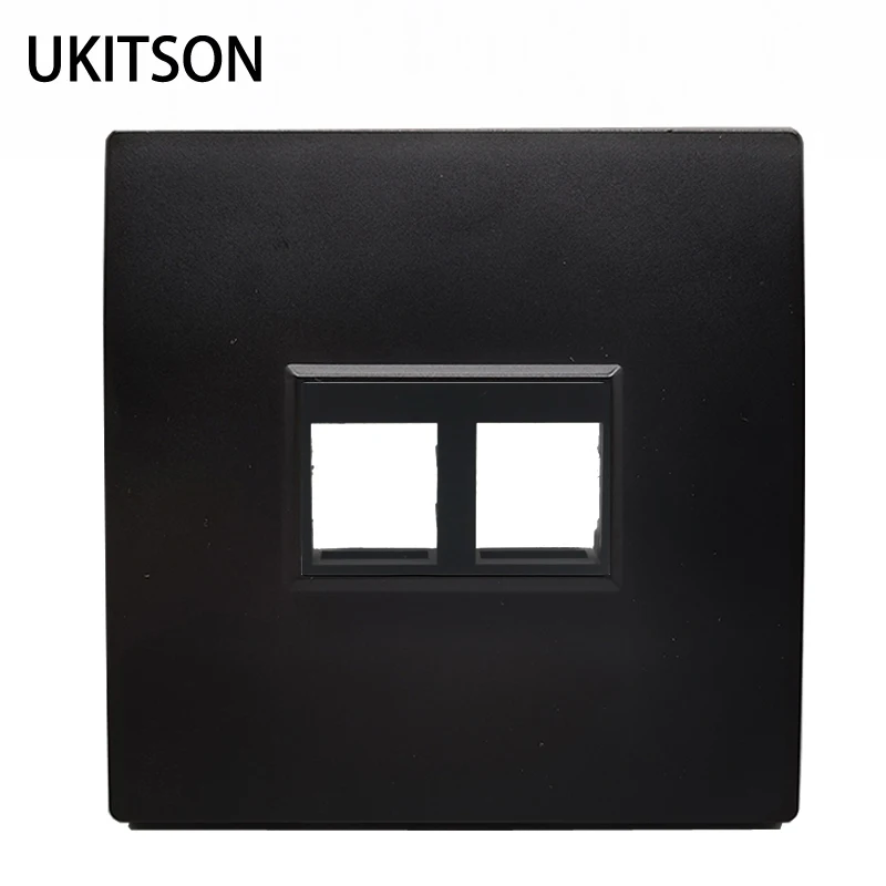 

Black Wall Panel Blank Socket Insert For 2 4 6 HDMI USB RJ45 RJ11 Phone TV Keystone Jack Plug Faceplate In 86mm Frame
