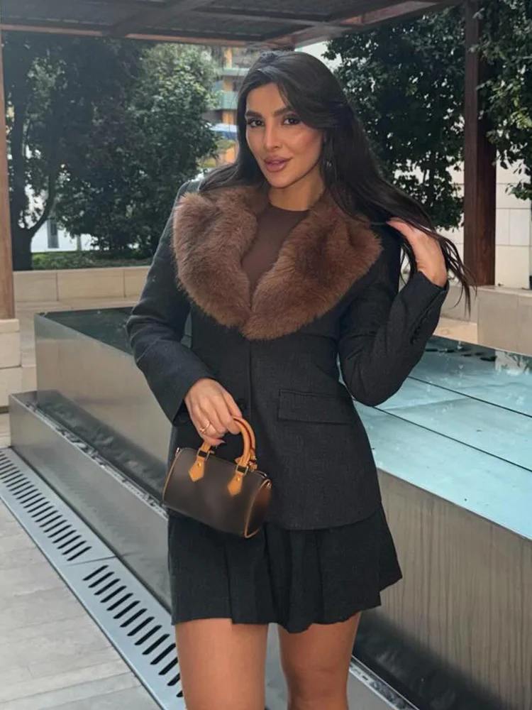 HH Women Casual Slim Turn-Down Collar Coats Solid Long Sleeves Pockets Single Breasted Coat Female Fashion Street Style Blazers