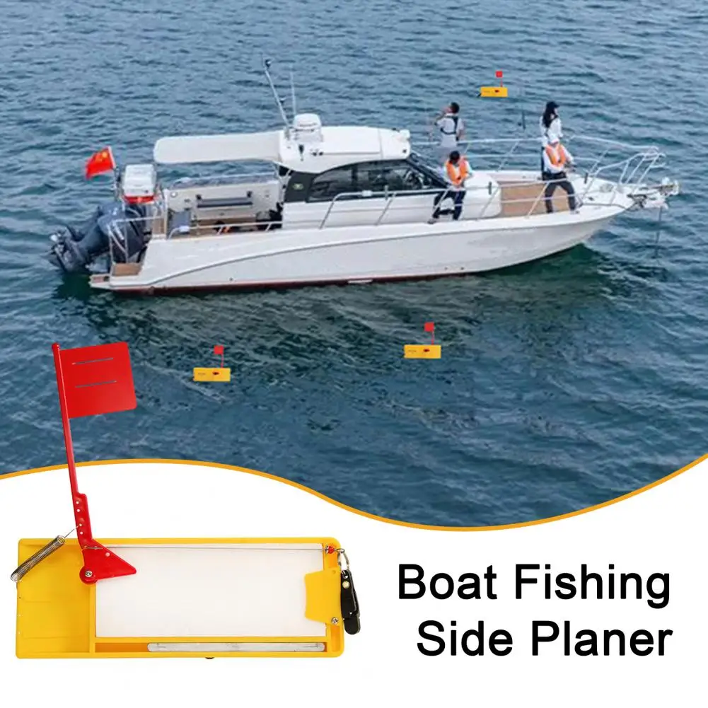 Side Planer Board With Flag Spring Adjustable Off Shore Sea Boat Trolling Fishing Left Right Side Planer Fishing Accessories