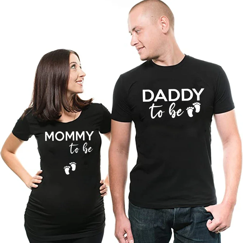 Mommy To Be Shirt Daddy To Be Shirt Pregnancy Announcement T-Shirt Pregnancy Reveal Tees Matching Maternity Baby Shower Tops