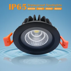 Impermeável LED teto Spot Lights, Downlight embutido, Lâmpadas do quarto, Banheiro Varanda Corredor Lâmpada, IP65, 5W, 7W, 12W