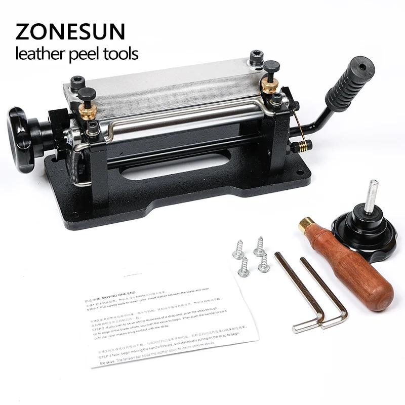 ZONESUN Manual Leather Skiver, Peel Splitter Tools, Shovel Skin Machine, Vegetable Tanned Leather Peeler, DIY, 6 \