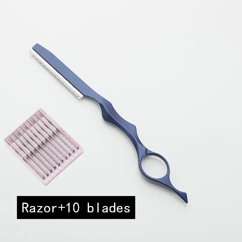 Thinner Razor 10 Pieces Blades Barber Thinning Razor Safety Hairdressing Razor Salon Hair Cutting Knife man Face Shaving Tools