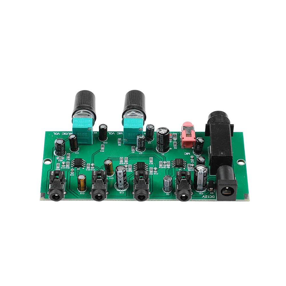 AIYIMA 2Way 음악 프리앰프 마이크 앰프 보드, 노래방 믹싱 앰프, 컴퓨터 오디오 신호 믹서 보드, DC 12-24