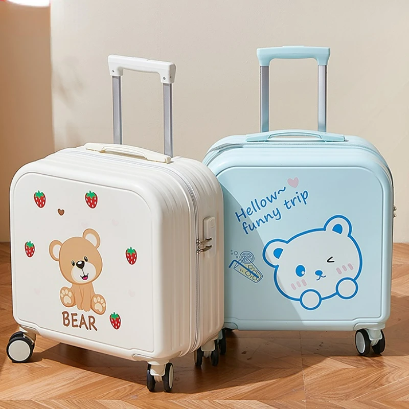 Travel bags for children Cute fashion cartoon kids\' luggage small suitcase with wheels combination lock lightweight luggage