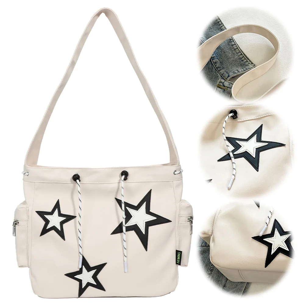 المرأة لطيف ستار حقيبة ساعي الرباط سعة كبيرة النايلون Kawaii محفظة Crossbody حقيبة كتف جمالية لطلاب الكلية #1